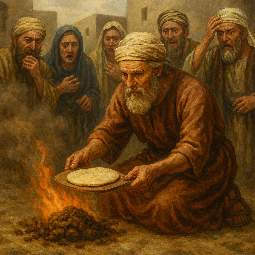 在牛粪上烤你的饼。